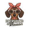 Dachshund Mom Cartoon with Glasses