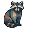 Geometrischer Waschbär Low Poly