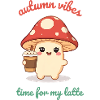 Autumnal Mushroom Pumpkin Spiced Latte Kawaii