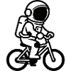 Astronaut on Bicycle Line Style