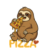 Sloth Loves Pizza – Funny Cartoon Motif