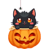 Halloween Cat with Halloween Pumpkin