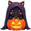Halloween Cat with Halloween Pumpkin