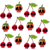 Cherry and strawberry skulls