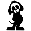 Black Dog Skull and Silhouette