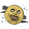Lune rieuse dans le ciel étoilé