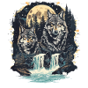 Retro Outdoor Wilderness Bear Trees