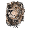 Lion portrait in painting technique