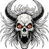 Devil skull with horns