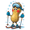 Peanut skier with skis