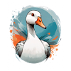 Duck in a swirl of colour