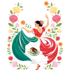 Folklorico Dans, Mexiko Mexikansk Kvinna