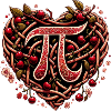 Woven Cherry Heart Pi Design