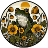 Sunlit Frog in Golden Blooms