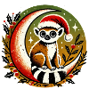 Santa Lemur on Moon