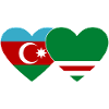 Azerbaïdjan Tchétchénie Drapeau Coeur