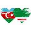 Azerbaijan Chechnya Flag Heart used