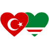 Turquie Drapeau Tchétchénie Coeur
