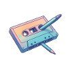 Retro Pastel Pencil Cassette