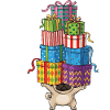 Funny Pug Christmas Kops Balancing Cartoon