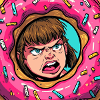 Angry child in donut