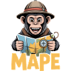 MAPE Abenteuer Affe Karte Kompass Entdecker