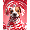 Christmas Candy Cane Dog