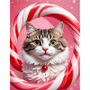 Christmas Cat in Candy Ring Design