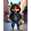 Fox Hero in Hoodie Streetwear