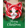 Chat de Noël Candy Cane Look