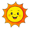 Fröhliche Cartoon Sonne – Lustiges Motiv für Kinde