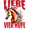Romantisches Pferde Design mit Blumenmotiv