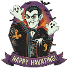 Vampir im Sarg für Halloween