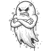 Halloween Ghost with Crossed Arms