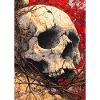 Cracked Skull in Crimson Vines
