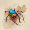 Bunte Spinne im Aquarellstil