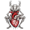 Anatomical deer with bleeding heart