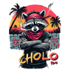 Raccoon Rebel in Bandana Street Style