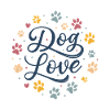 Dog Love Footprints and Heart