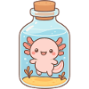 Axolotl magique – Créature mignonne en bouteille