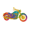 Glittering rainbow motorcycle