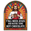 Jesus with coffee and cocoa