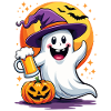 Fröhlicher Bier-Geist feiert Halloween