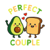 Couple parfait avocat et toast amour