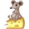 Cute mouse on cheese