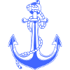 Blue anchor with rope illustration