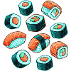 Sushi Pattern Cartoon Set