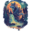 Retro Outdoor Wilderness Bear Trees