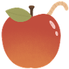 Apple with Curved Worm Accent