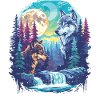 Retro Outdoor Wilderness Bear Trees